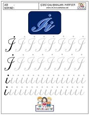 j harfi çizgi çalışması